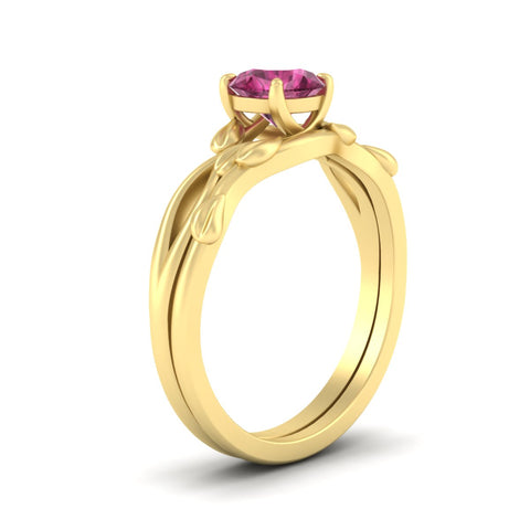 leaf-vine-round-solitaire-pink-sapphire-wedding-ring-set-in-yellow-gold-fdens11688rogsadrpiangle2-nl-yg.jpg?v=1777270309