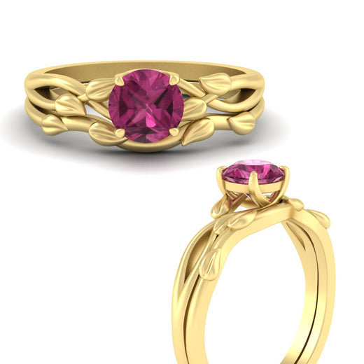 leaf-vine-round-solitaire-pink-sapphire-wedding-ring-set-in-yellow-gold-fdens11688rogsadrpiangle3-nl-yg.jpg?v=1777270309