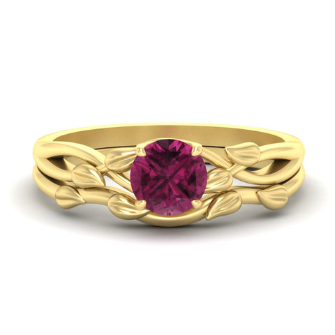 leaf-vine-round-solitaire-pink-sapphire-wedding-ring-set-in-yellow-gold-fdens11688rogsadrpisleep-nl-yg.jpg?v=1777270309
