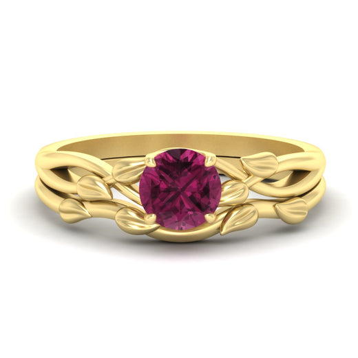 leaf-vine-round-solitaire-pink-sapphire-wedding-ring-set-in-yellow-gold-fdens11688rogsadrpisleep-nl-yg.jpg?v=1777270309