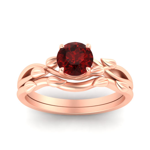 leaf-vine-round-solitaire-ruby-wedding-ring-set-in-rose-gold-fdens11688rogrudrangle5-nl-rg.jpg?v=1777270309