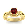 Load image into Gallery viewer, leaf-vine-round-solitaire-ruby-wedding-ring-set-in-yellow-gold-fdens11688rogrudrangle5-nl-yg.jpg?v=1777270309