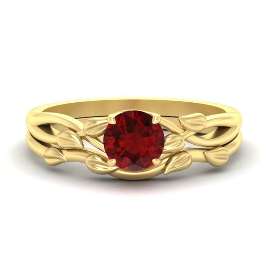 leaf-vine-round-solitaire-ruby-wedding-ring-set-in-yellow-gold-fdens11688rogrudrsleep-nl-yg.jpg?v=1777270309