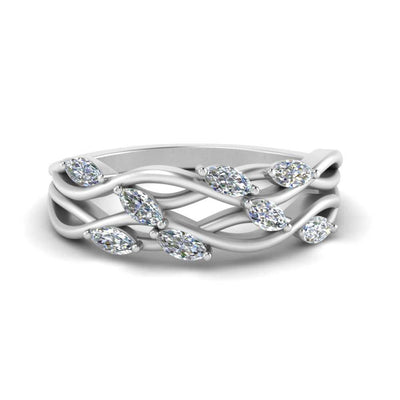 Leaf Wide Wedding Band