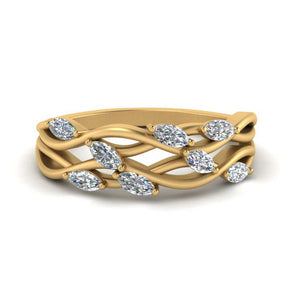 Leaf Wide Wedding Band