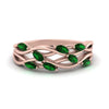 Load image into Gallery viewer, leaf-wide-emerald-wedding-band-in-rose-gold-FD9476GEMGR-NL-RG.jpg