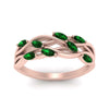Load image into Gallery viewer, leaf-wide-emerald-wedding-band-in-rose-gold-FD9476GEMGR-NL-RG.jpg