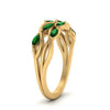 Load image into Gallery viewer, leaf-wide-emerald-wedding-band-in-yellow-gold-FD9476GEMGR-NL-YG.jpg