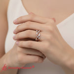 Load image into Gallery viewer, leaf-wide-wedding-band-rose-gold-fdwb9476-model