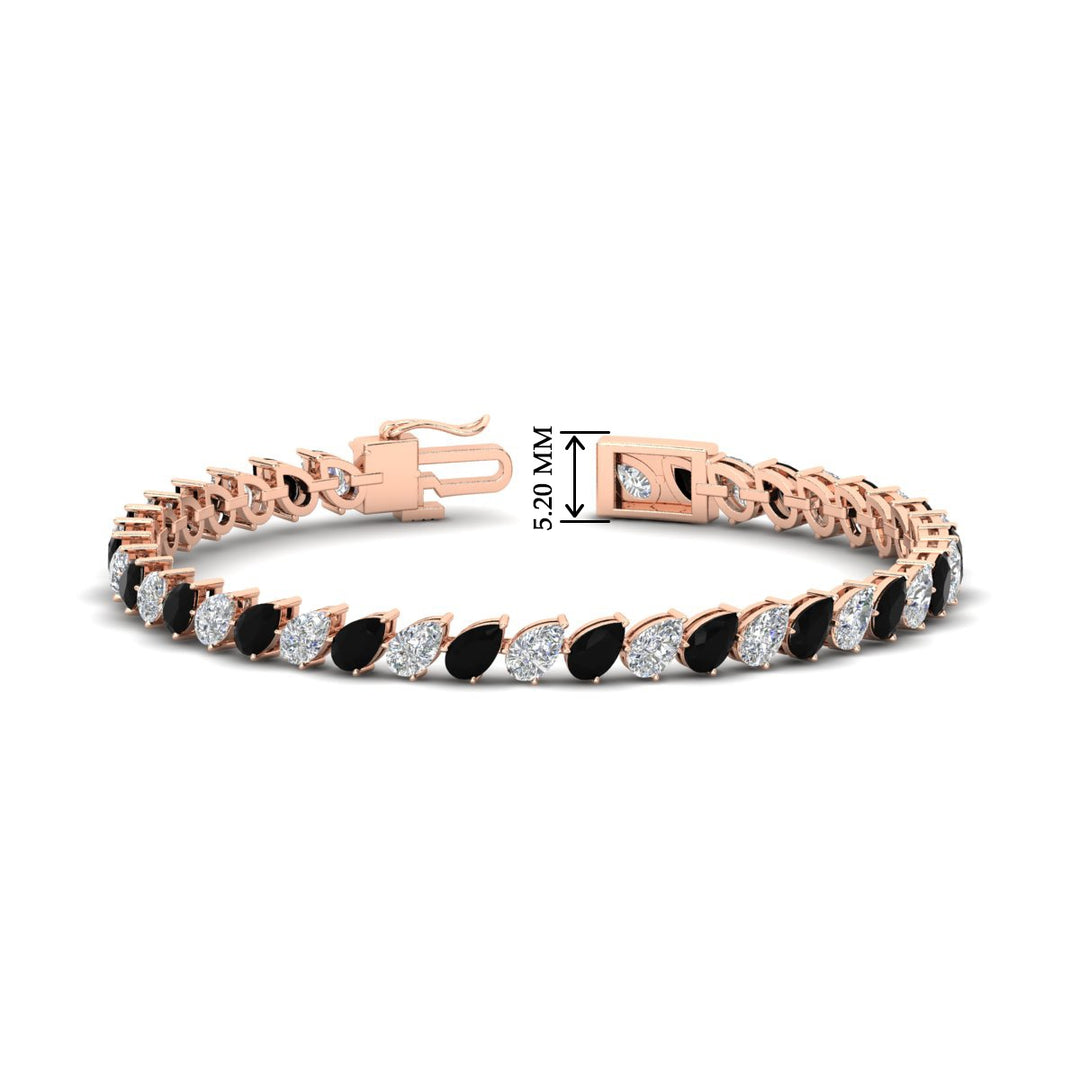 Leaning Pear Cut Diamond Tennis Bracelet