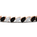 Load image into Gallery viewer, Leaning Pear Cut Diamond Tennis Bracelet
