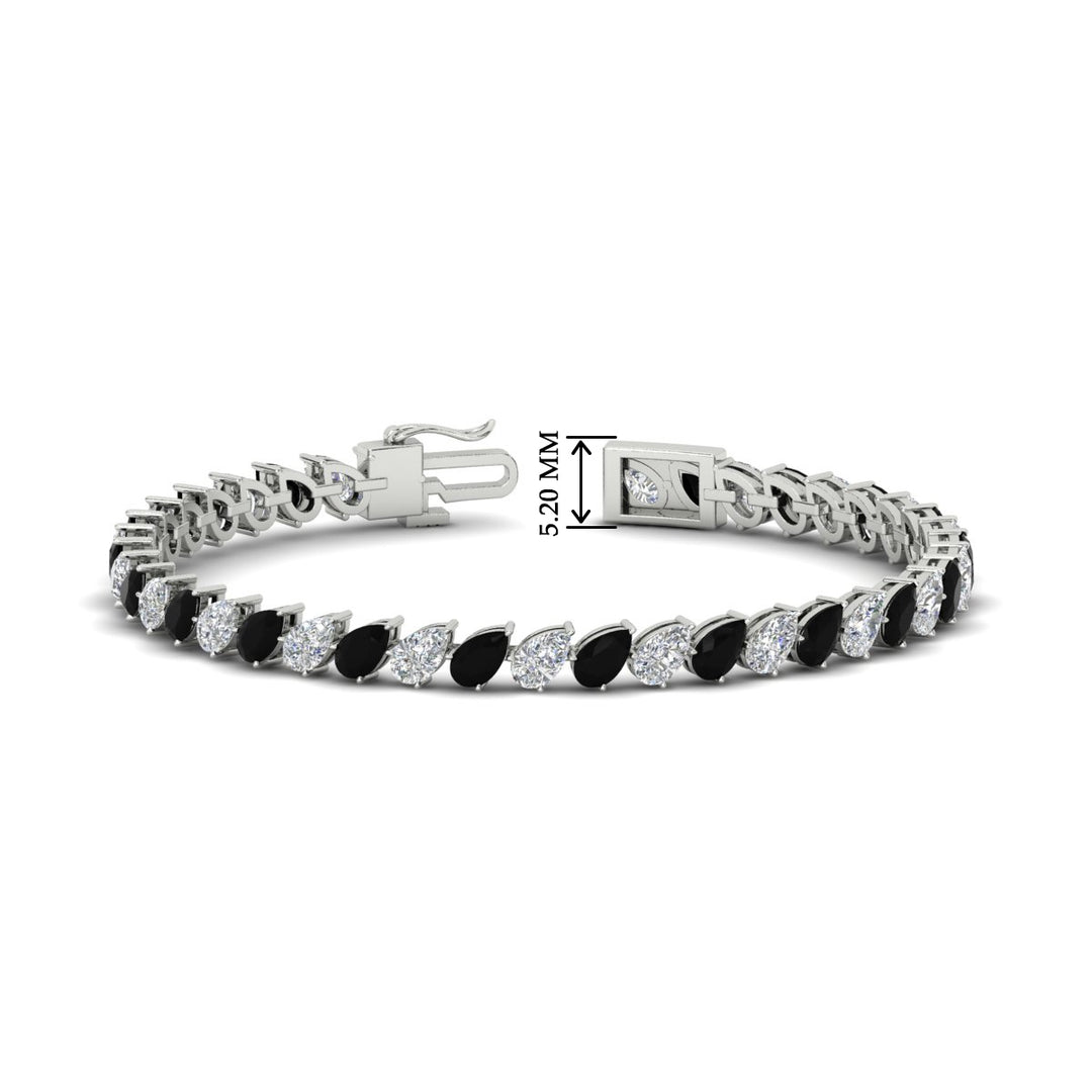 Leaning Pear Cut Diamond Tennis Bracelet