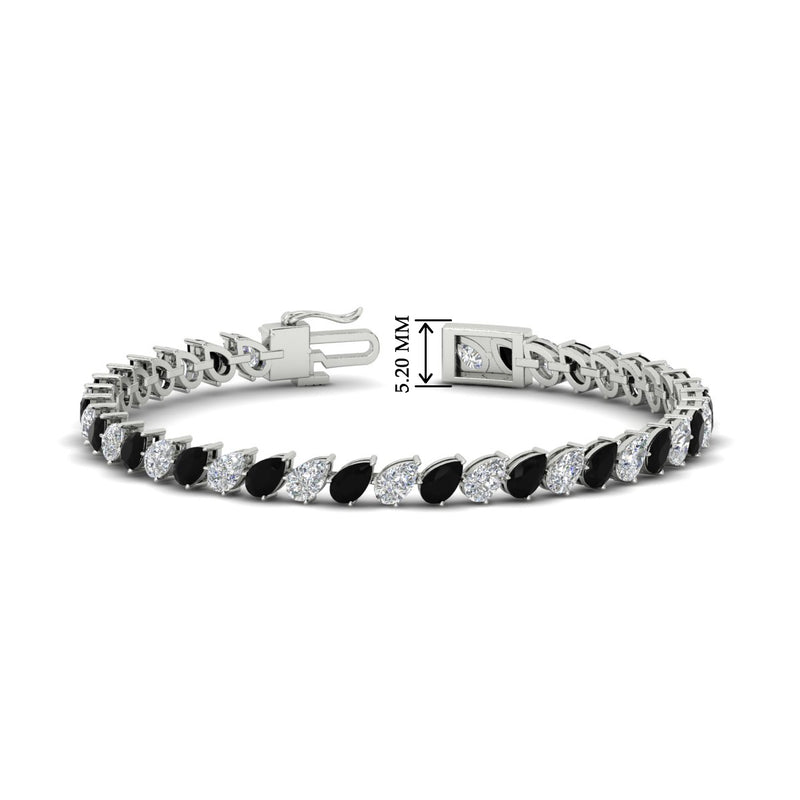Leaning Pear Cut Diamond Tennis Bracelet