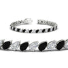 Load image into Gallery viewer, Leaning Pear Cut Diamond Tennis Bracelet