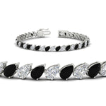 Load image into Gallery viewer, Leaning Pear Cut Diamond Tennis Bracelet
