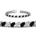 Thumbnail 81 - Leaning Pear Cut Diamond Tennis Bracelet