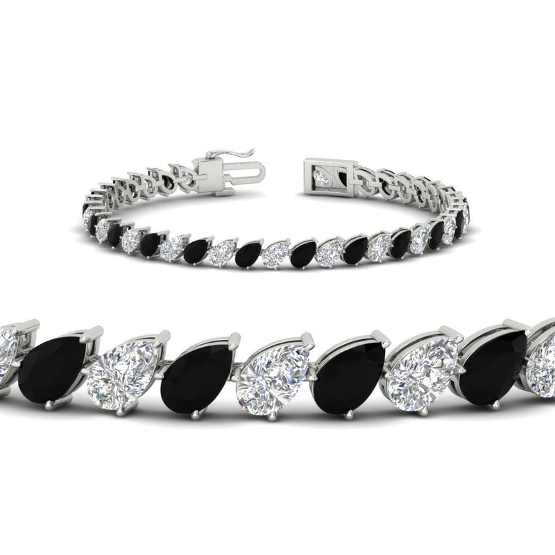 Leaning Pear Cut Diamond Tennis Bracelet