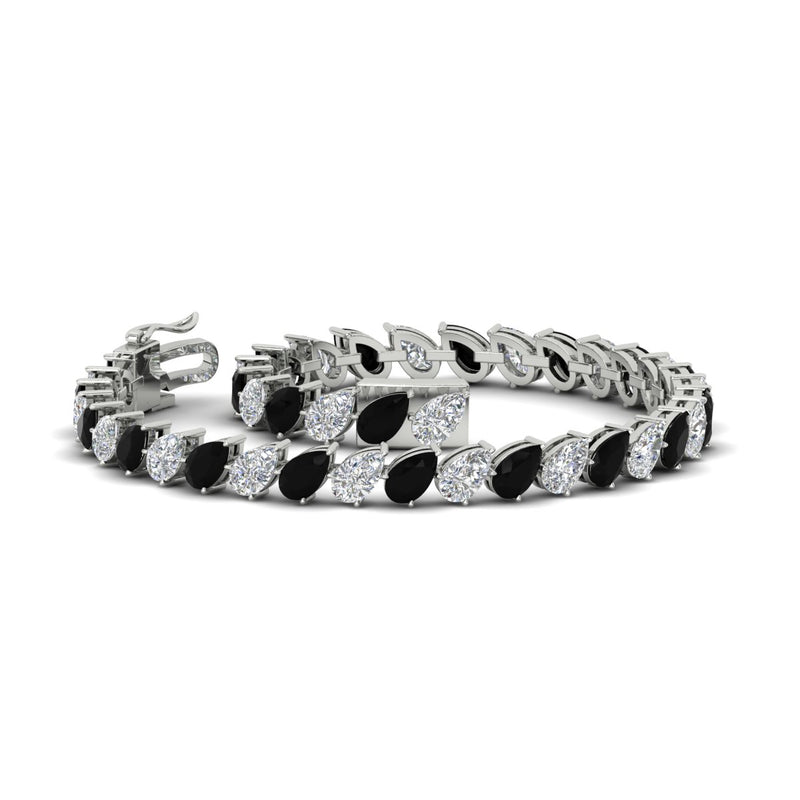 Leaning Pear Cut Diamond Tennis Bracelet