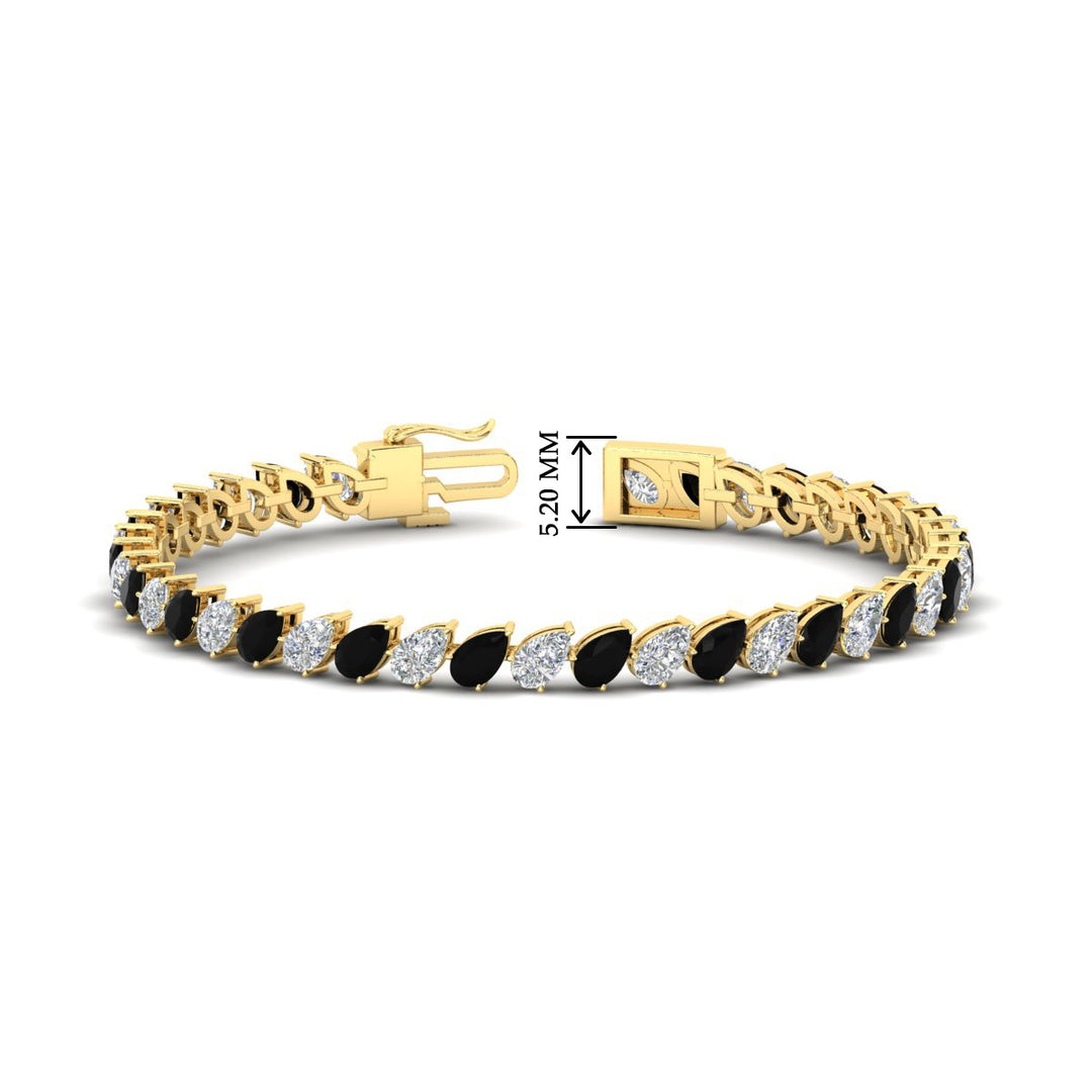 Leaning Pear Cut Diamond Tennis Bracelet