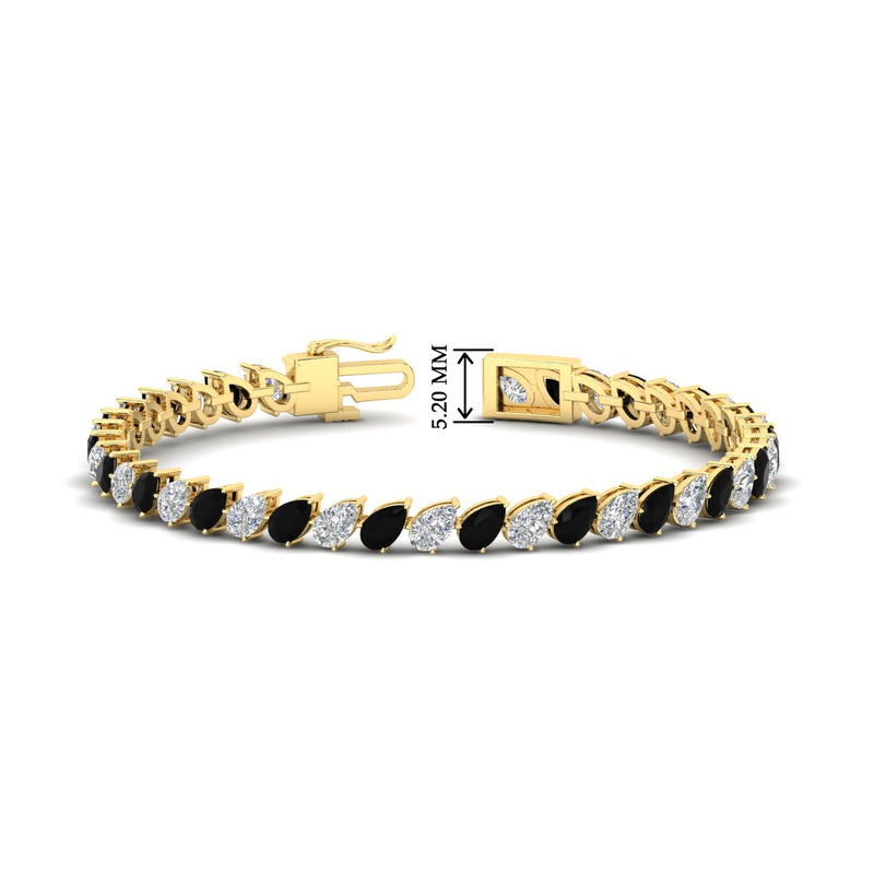 Leaning Pear Cut Diamond Tennis Bracelet
