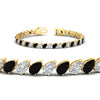 Load image into Gallery viewer, Leaning Pear Cut Diamond Tennis Bracelet
