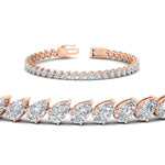 Load image into Gallery viewer, Leaning Pear Cut Diamond Tennis Bracelet
