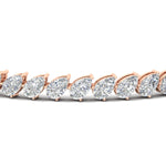 Load image into Gallery viewer, Leaning Pear Cut Diamond Tennis Bracelet
