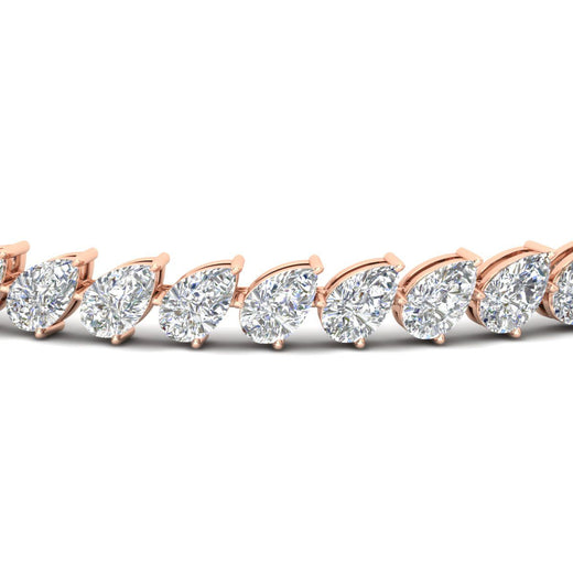Leaning Pear Cut Diamond Tennis Bracelet