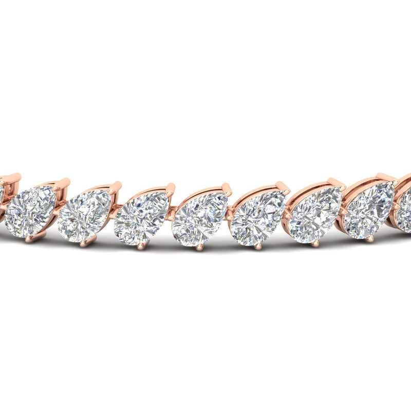 Leaning Pear Cut Diamond Tennis Bracelet