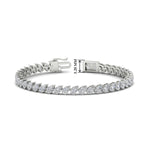 Load image into Gallery viewer, Leaning Pear Cut Diamond Tennis Bracelet
