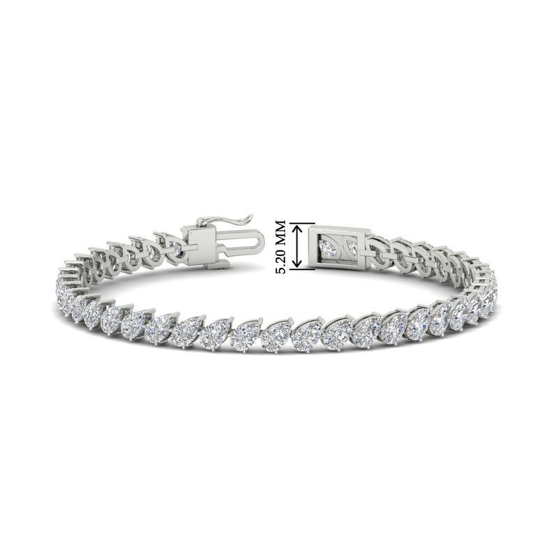 Leaning Pear Cut Diamond Tennis Bracelet