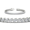 Load image into Gallery viewer, Leaning Pear Cut Diamond Tennis Bracelet