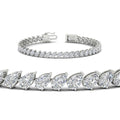Thumbnail 7 - Leaning Pear Cut Diamond Tennis Bracelet