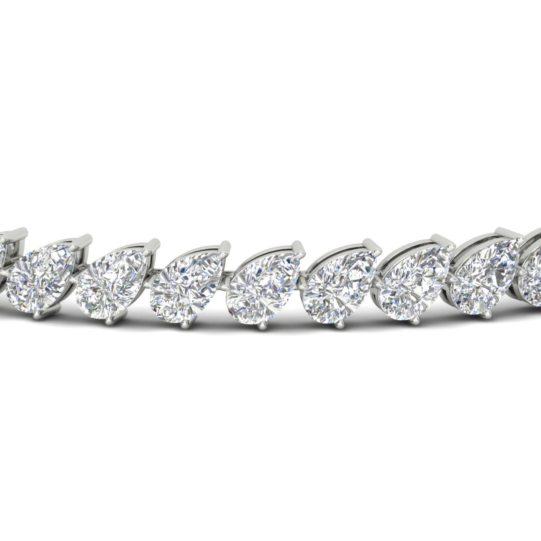 Leaning Pear Cut Diamond Tennis Bracelet