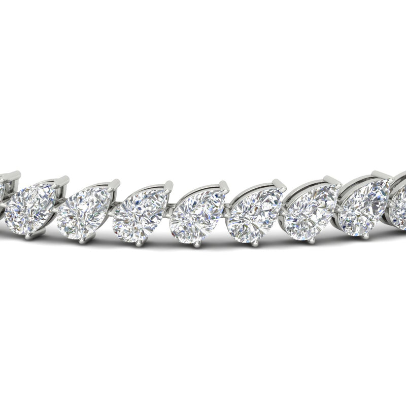 Leaning Pear Cut Diamond Tennis Bracelet
