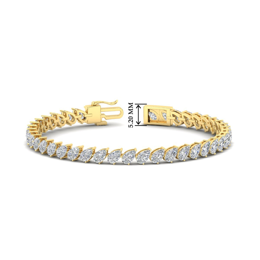 Leaning Pear Cut Diamond Tennis Bracelet