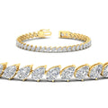 Thumbnail 1 - Leaning Pear Cut Diamond Tennis Bracelet