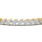 Load image into Gallery viewer, Leaning Pear Cut Diamond Tennis Bracelet

