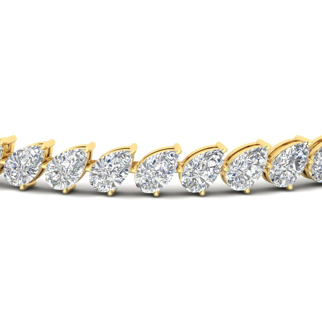 Leaning Pear Cut Diamond Tennis Bracelet