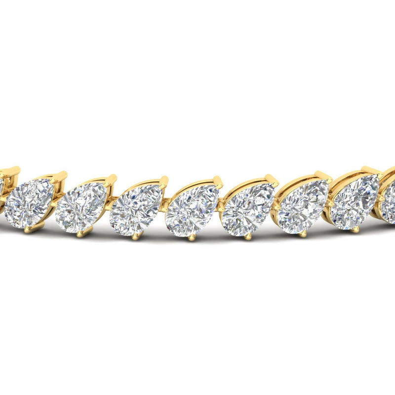 Leaning Pear Cut Diamond Tennis Bracelet