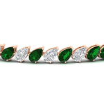Load image into Gallery viewer, Leaning Pear Cut Diamond Tennis Bracelet
