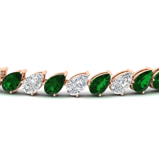 Leaning Pear Cut Diamond Tennis Bracelet