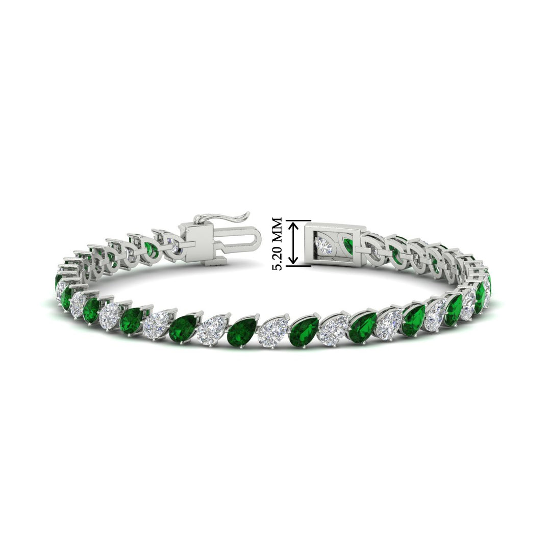 Leaning Pear Cut Diamond Tennis Bracelet
