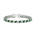 Thumbnail 54 - Leaning Pear Cut Diamond Tennis Bracelet