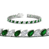 Load image into Gallery viewer, Leaning Pear Cut Diamond Tennis Bracelet