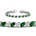 Thumbnail 52 - Leaning Pear Cut Diamond Tennis Bracelet