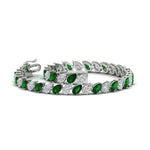 Load image into Gallery viewer, Leaning Pear Cut Diamond Tennis Bracelet
