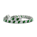 Thumbnail 55 - Leaning Pear Cut Diamond Tennis Bracelet