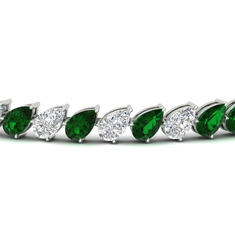Leaning Pear Cut Diamond Tennis Bracelet