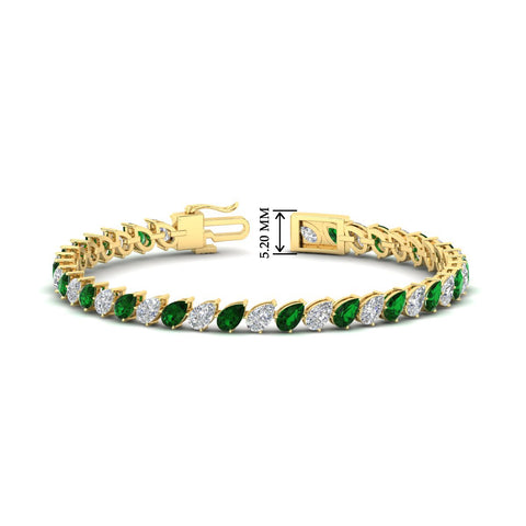 Leaning Pear Cut Diamond Tennis Bracelet